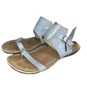 Merrell Whisper Post Women SZ 9 Dusty Blue Leather Sandal Cushion comfort boho